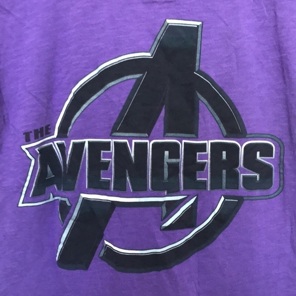 MARVEL Avengers purple scoop neck graphic tee shirt size 1X - Picture 3 of 8